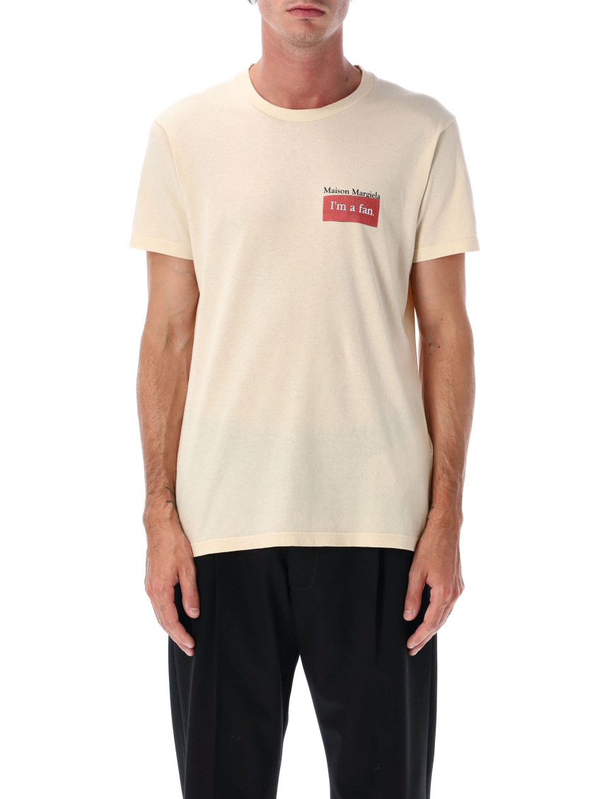 Beige Crewneck Logo T-Shirt