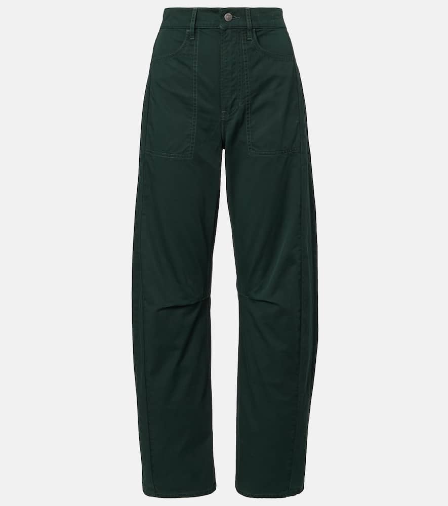 Sloan cotton twill barrel-leg pants