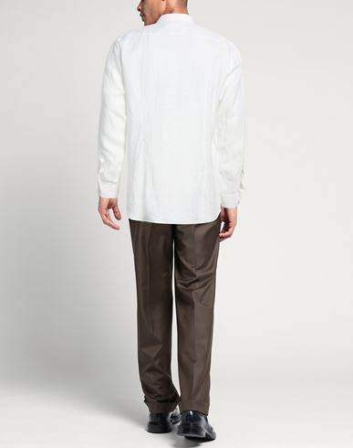 Man Shirt White Size 17 ¾ Linen