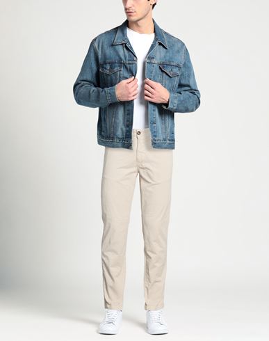 Man Pants Beige Size 40 Cotton, Elastane