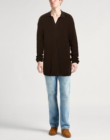 Hevò Man Sweater Dark brown Size L Virgin Wool, Acrylic