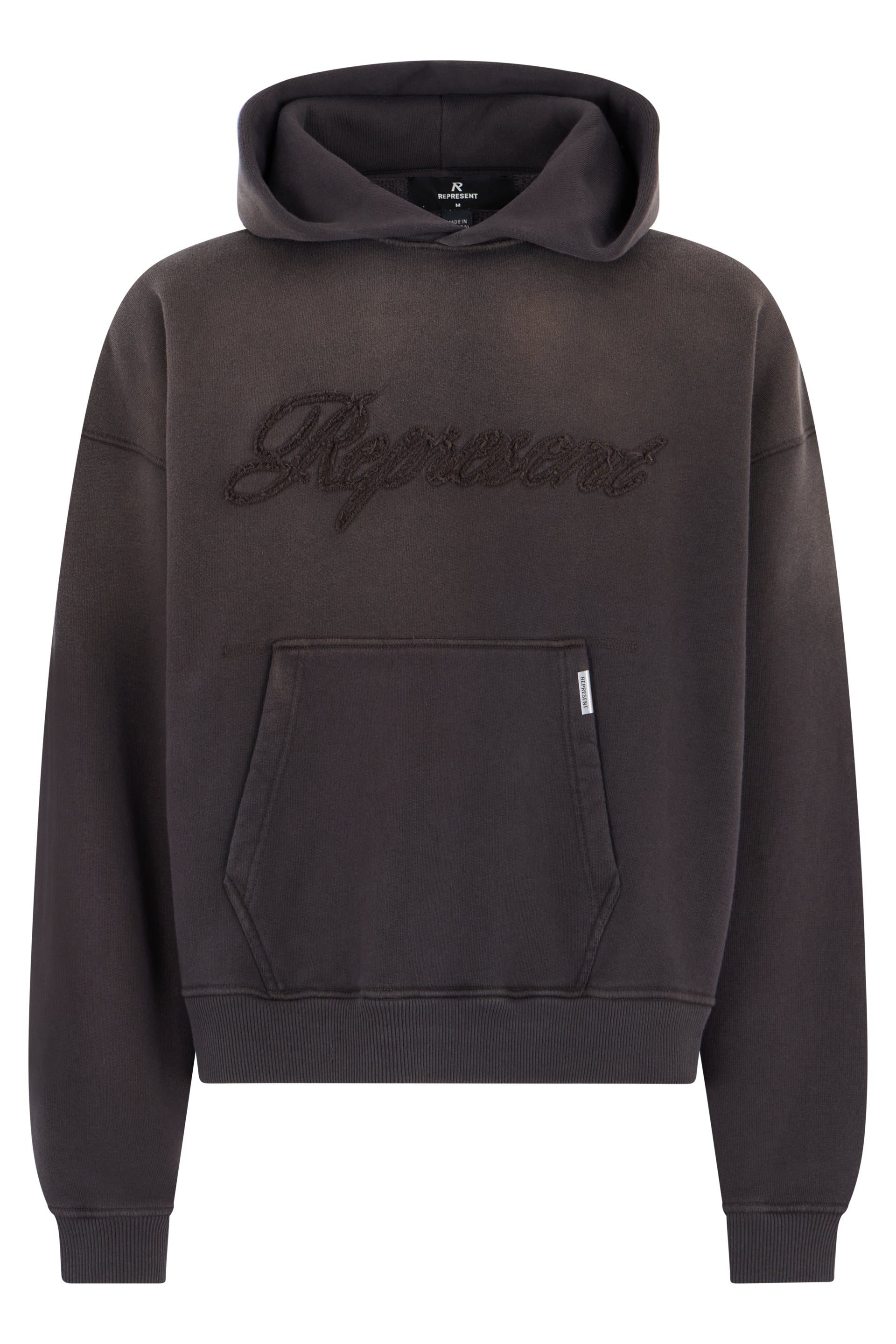 Embroidered Hoodie with Faded Effect