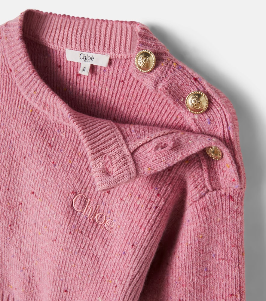 Chloé Kids Embellished wool-blend sweater