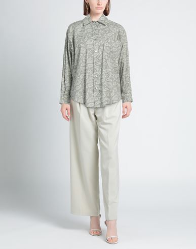 Woman Shirt Sage green Size 6 Cotton, Elastane