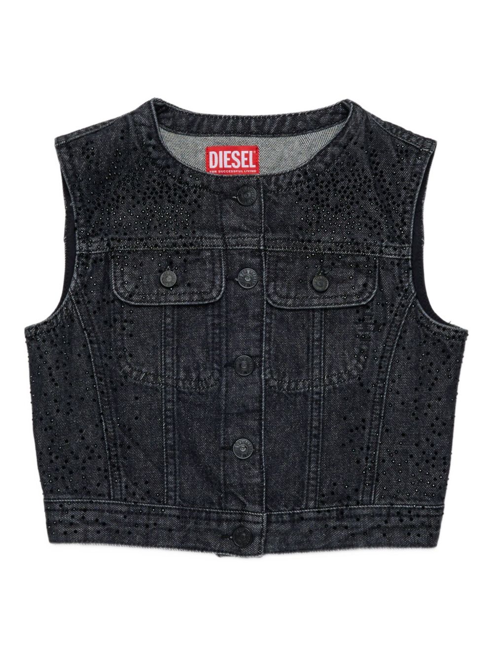 Diesel Kids denim waistcoat - Black