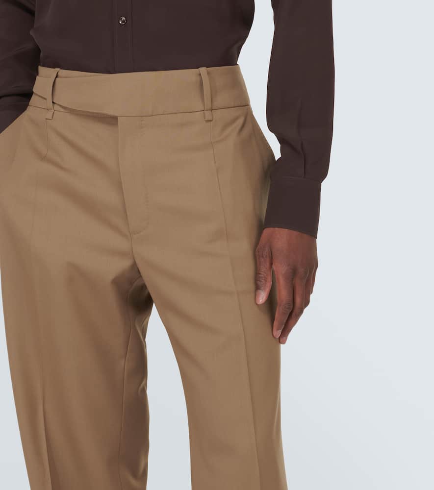 Wool-blend twill suit pants