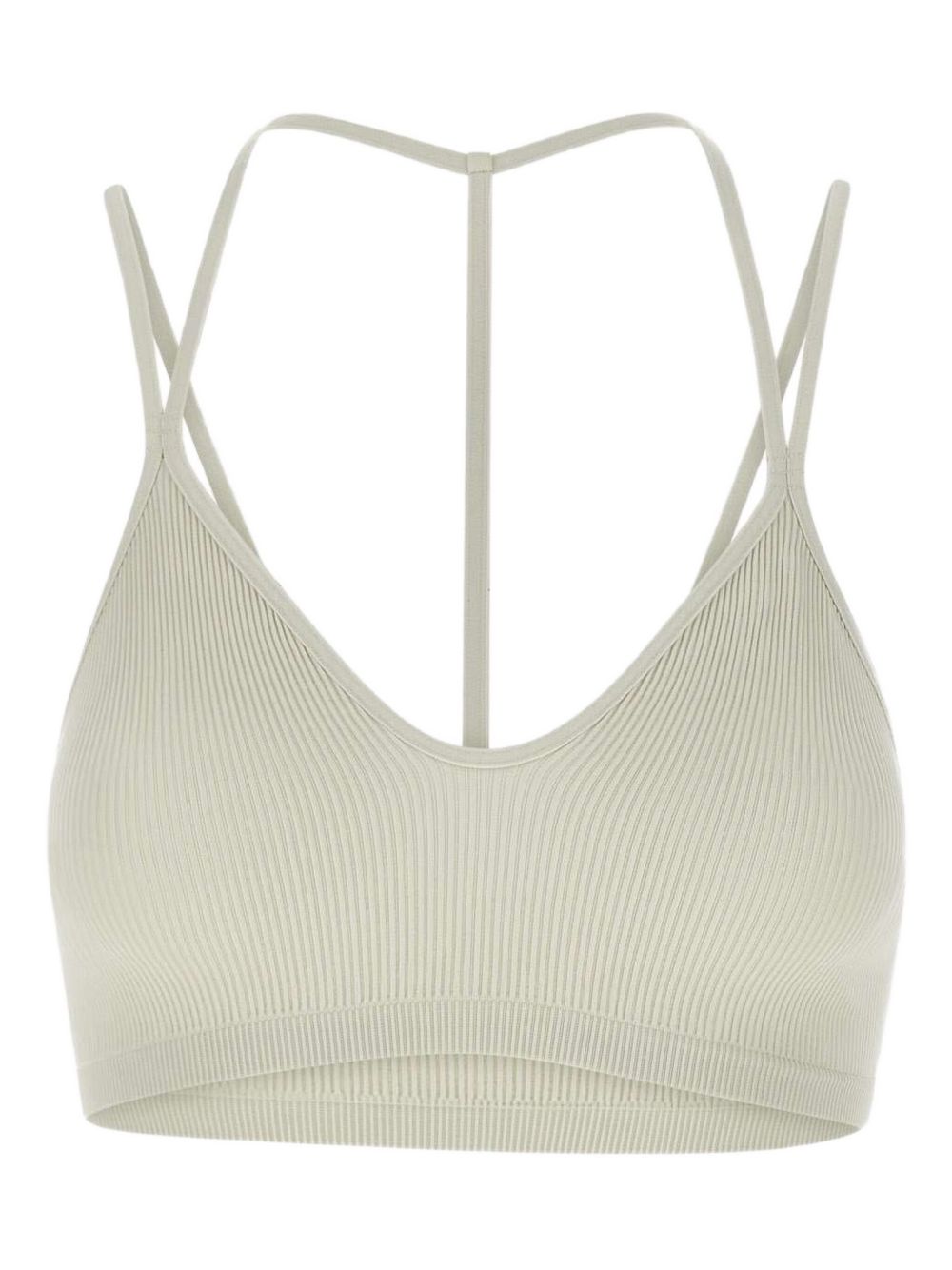 Fine-ribbed bra - White