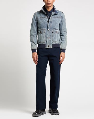 Man Denim outerwear Blue Size 38 Cotton