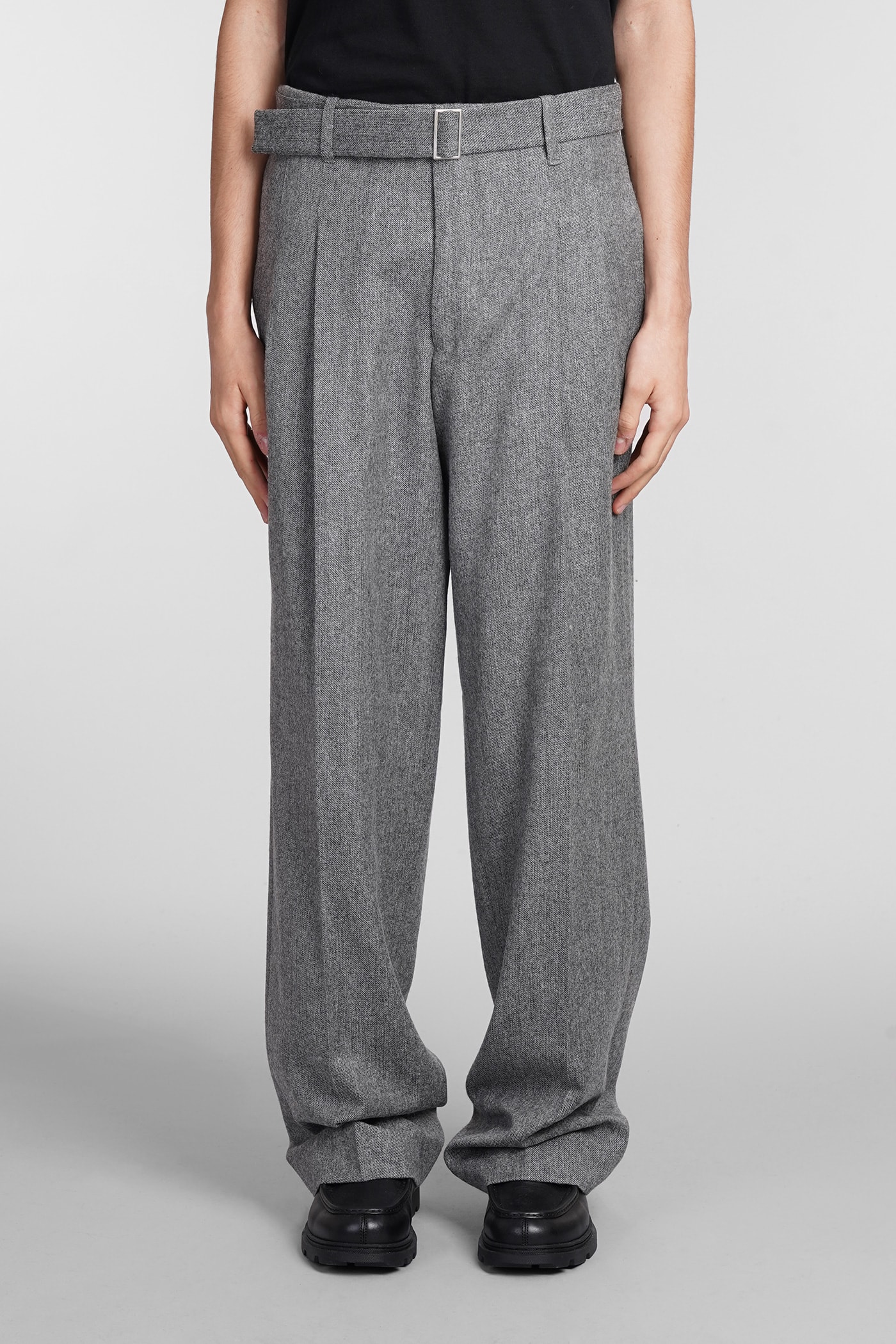 Belted tailored trousers - Grey