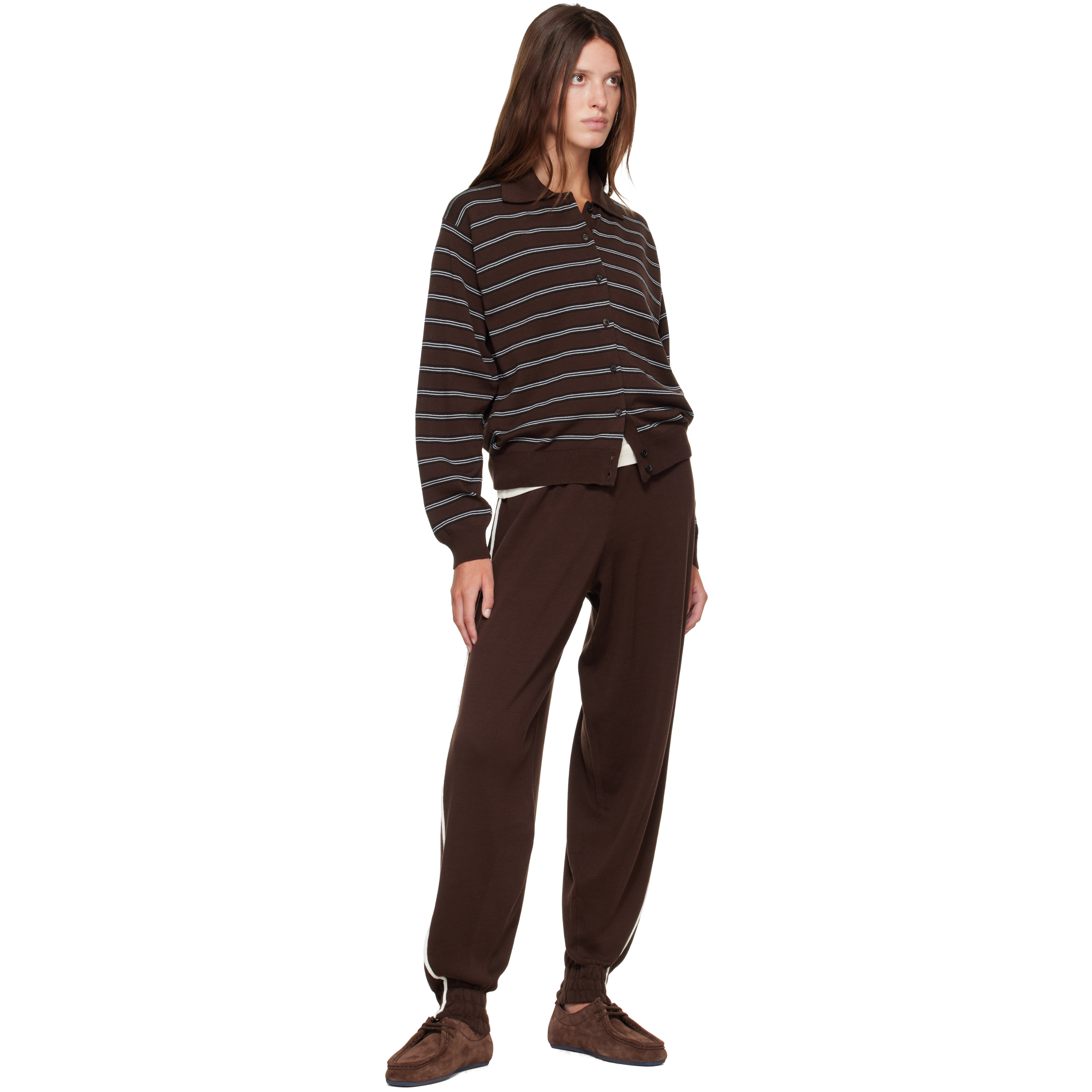 Brown Organic Cotton Sporty Lounge Pants