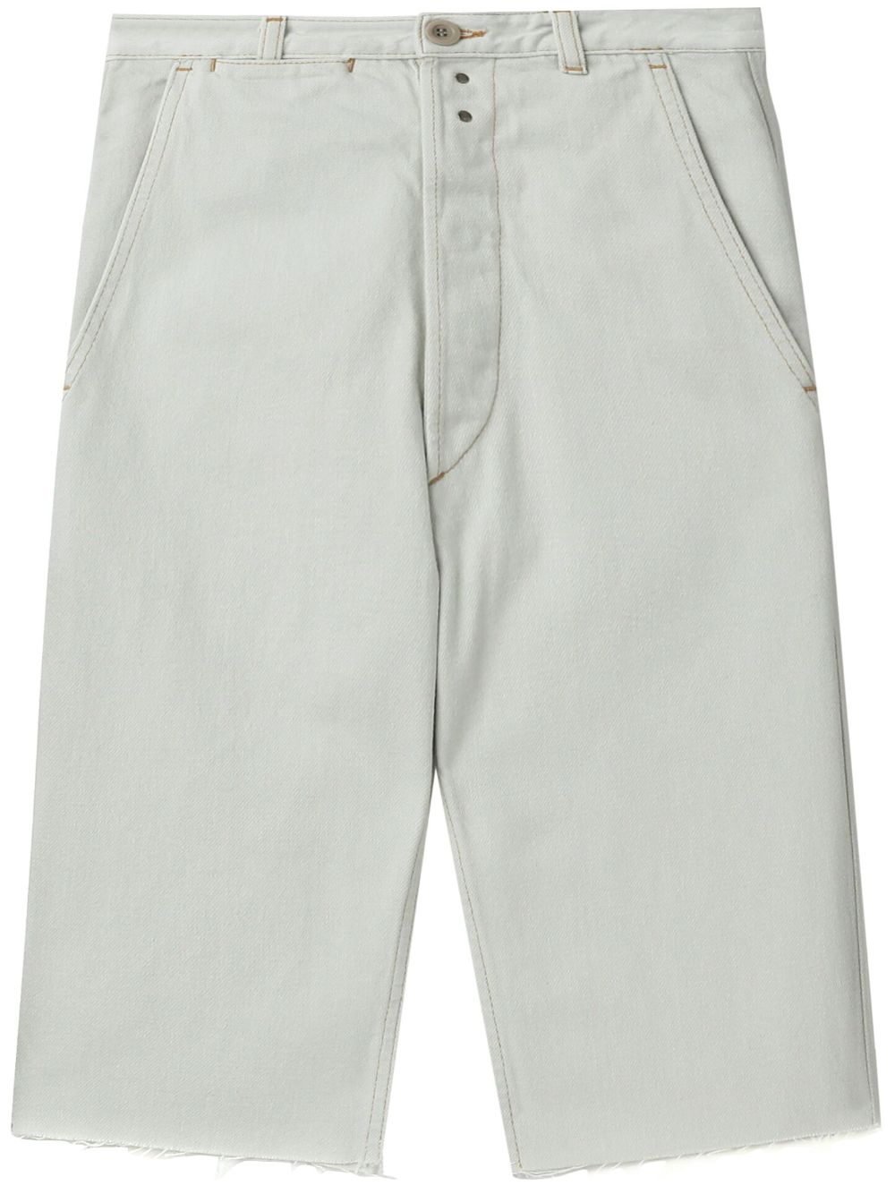 Knee-length denim shorts - Grey