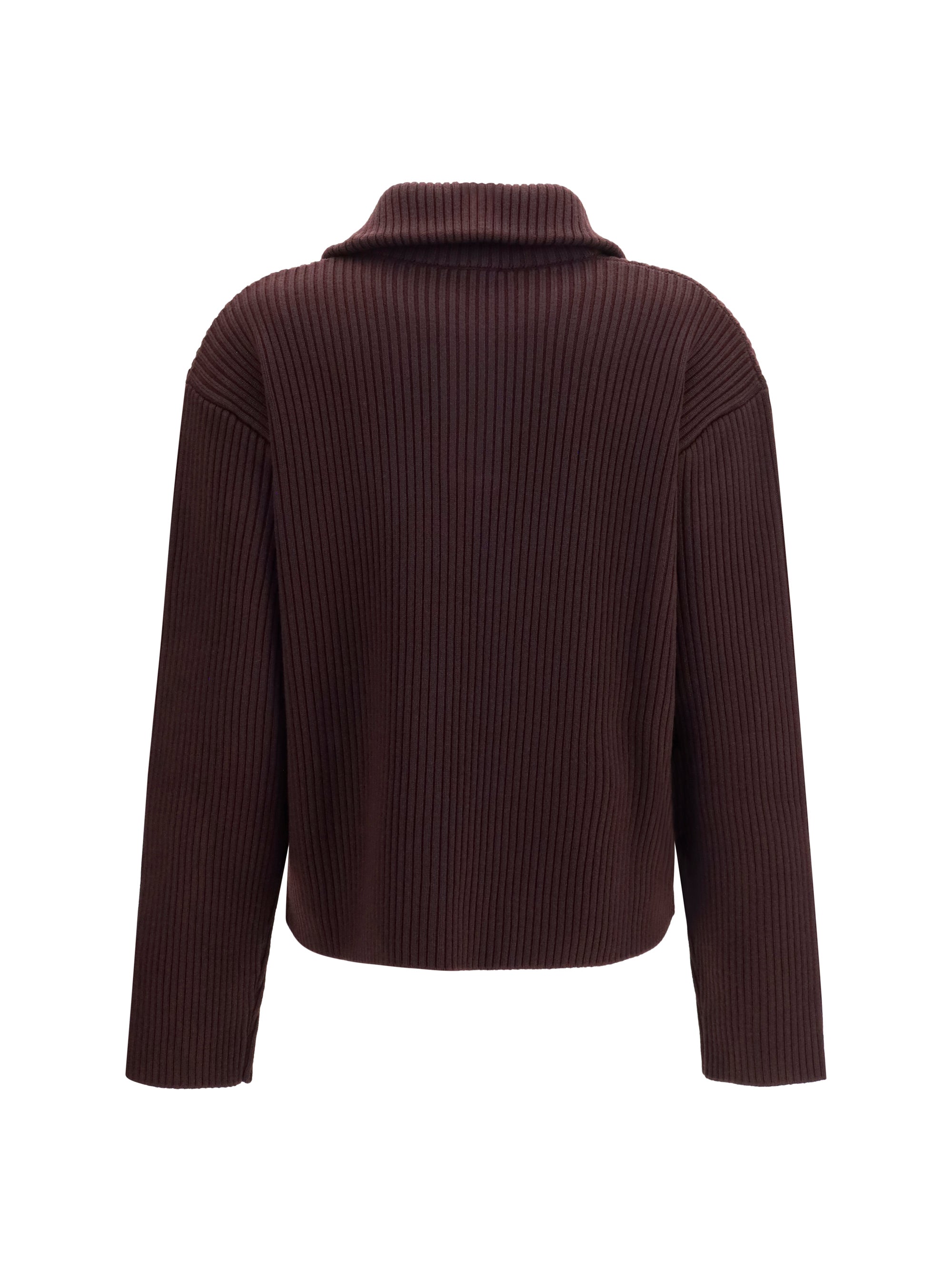 Ribbed Merino Wool Sweater — Red