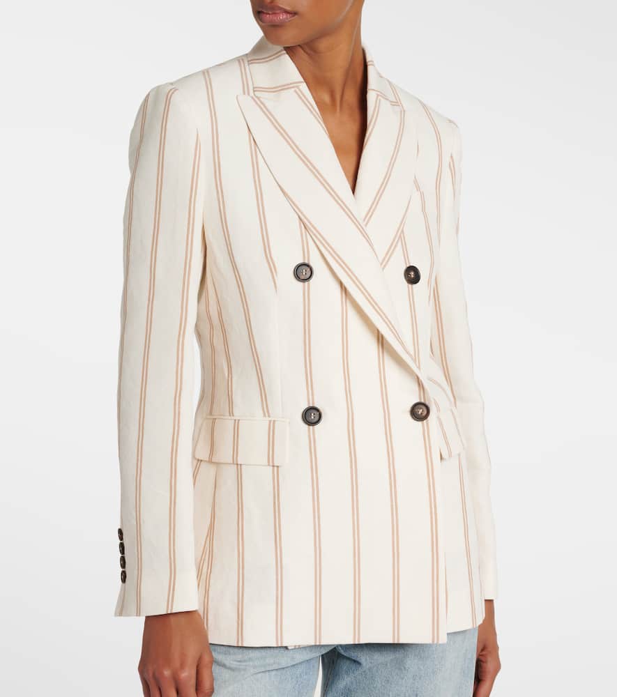 Striped linen and cotton blazer