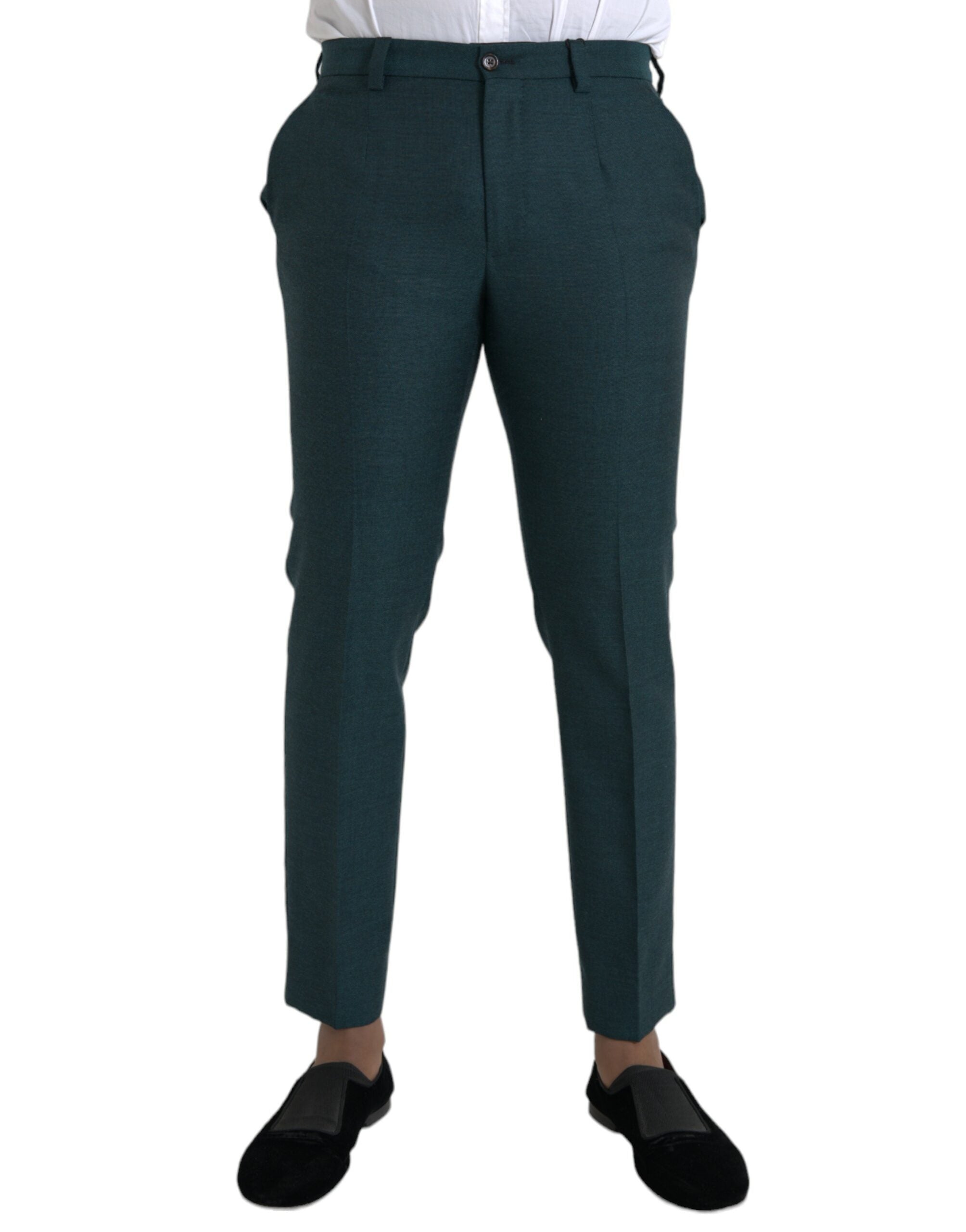 Virgin Wool Trousers — Green