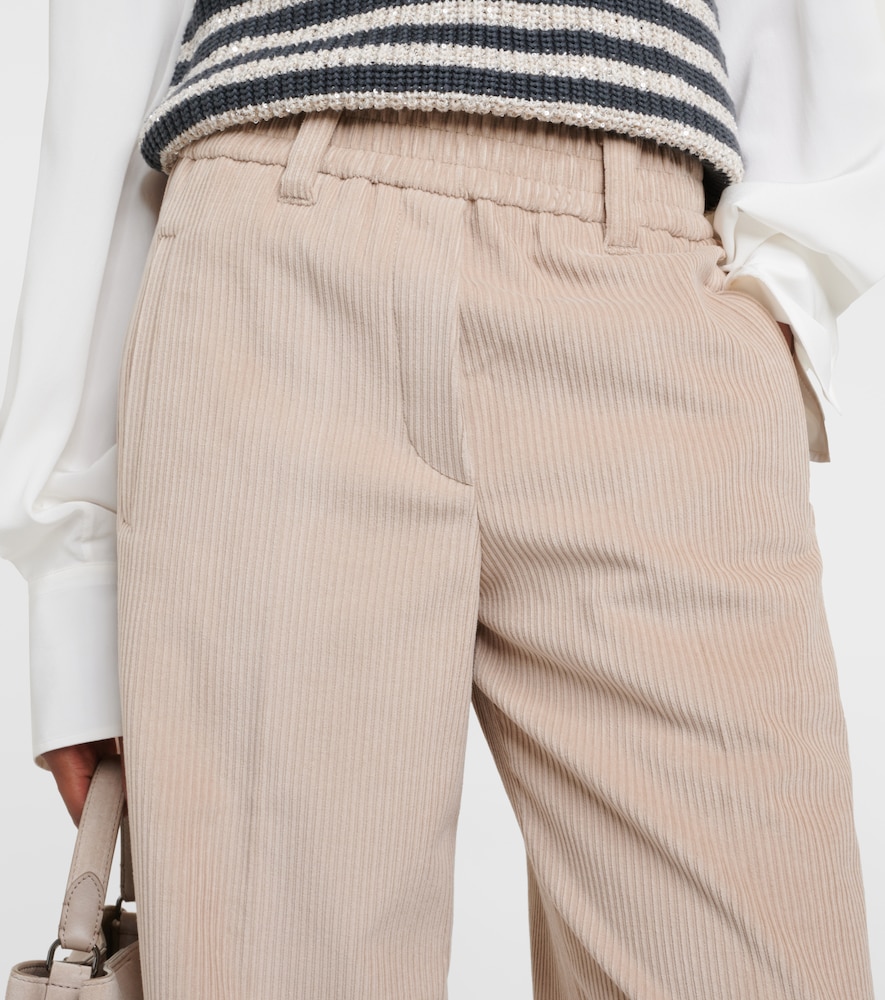 Cotton corduroy wide-leg pants