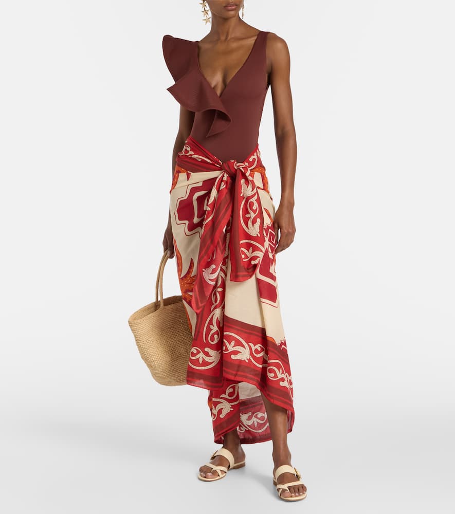 Cotton printed beach cover-up