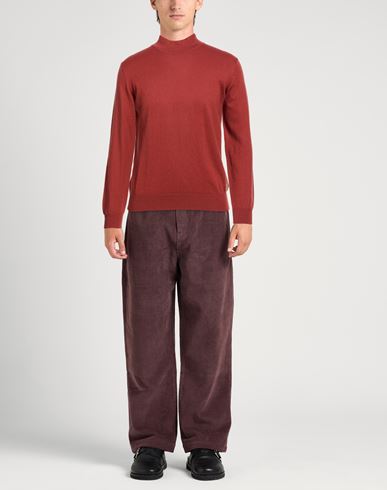 Natural Feeling Man Turtleneck Rust Size M Cotton, Wool