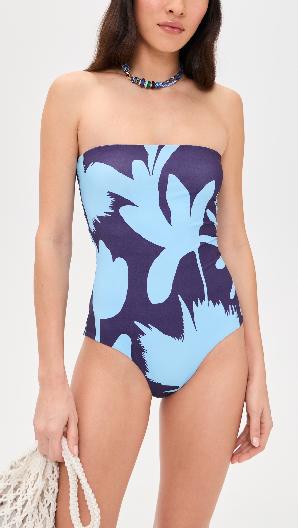 Soleil Strapless Swimsuit Midnight Garden