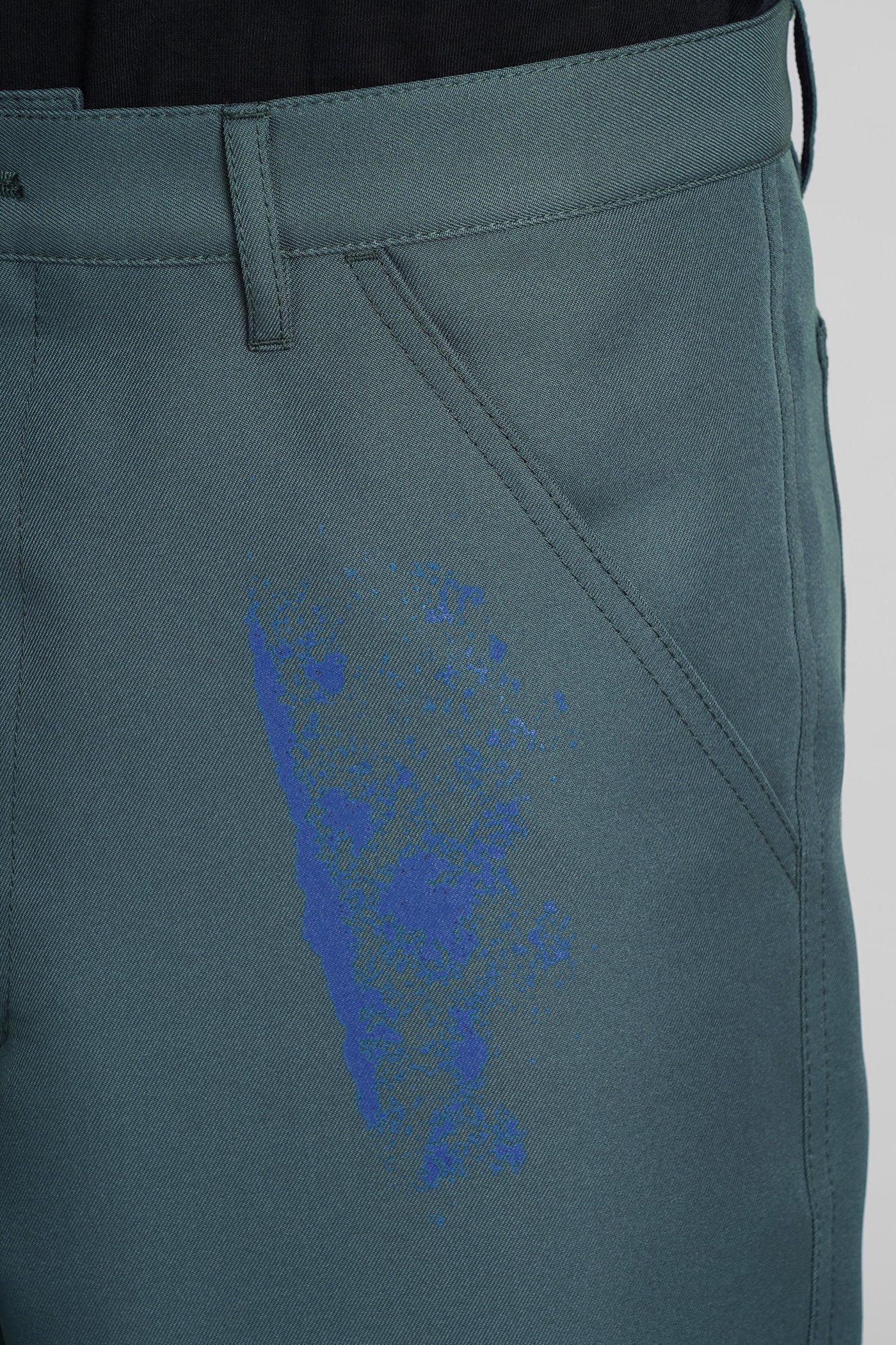 Spray-paint wide-leg trousers - Green