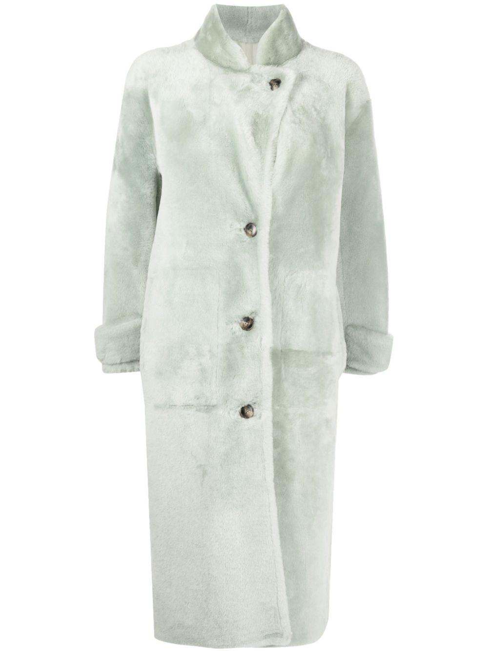 Button-up mid-length coat - Green