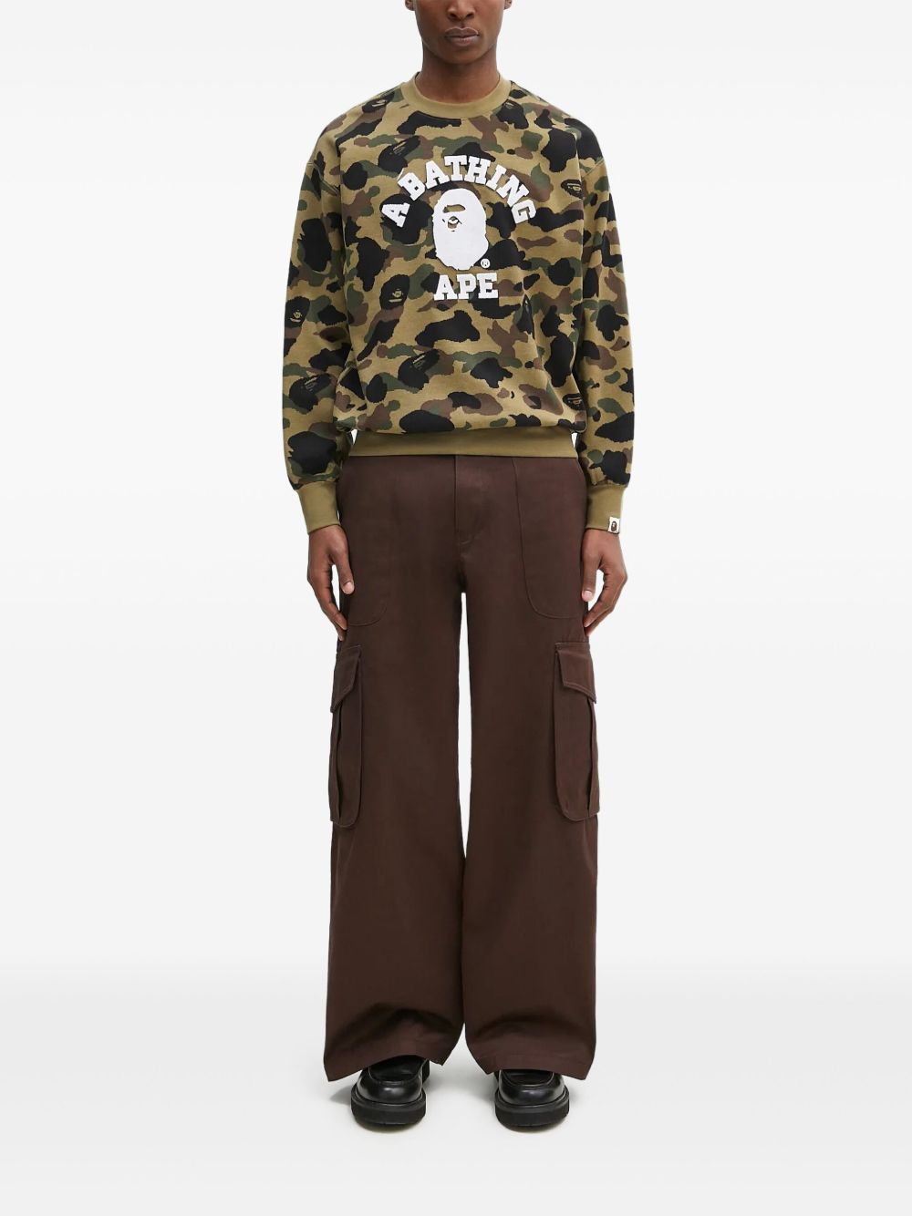 Camouflage-print Ape Head sweatshirt - Neutrals