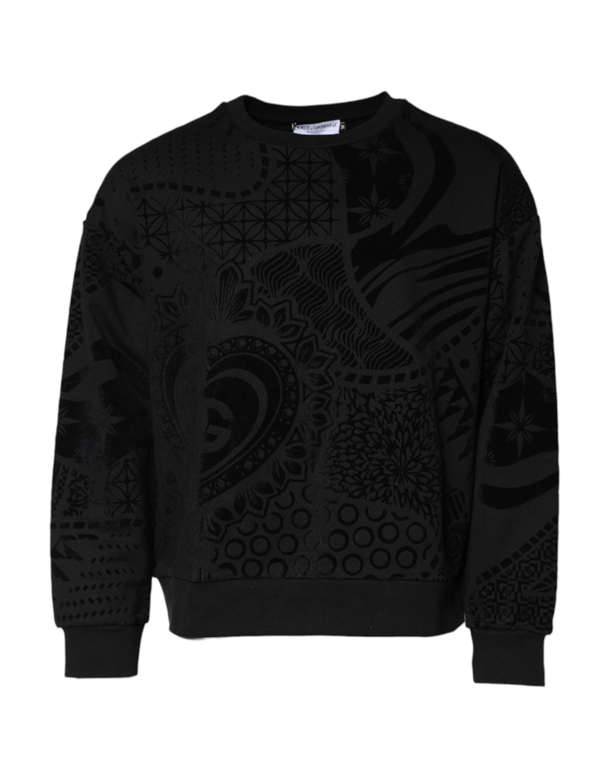 Geometric Printed Sweatshirt — Black