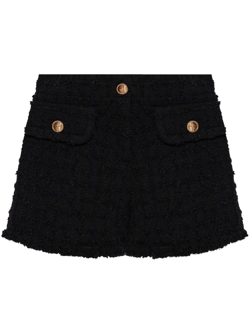 Black Virgin Wool Blend Shorts