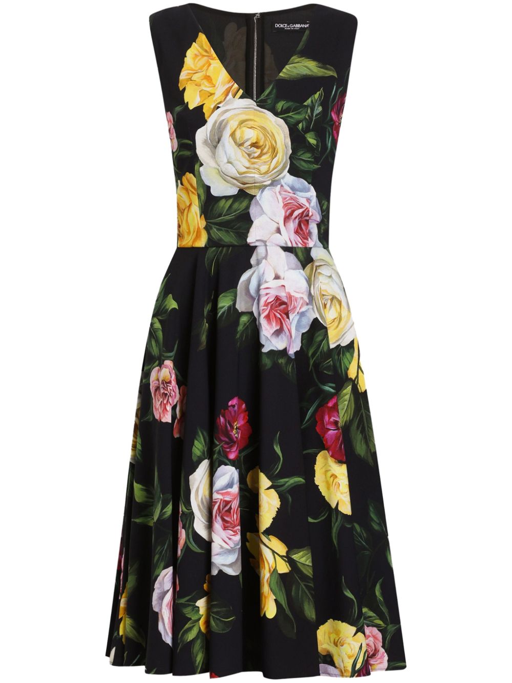Charmeuse calf-length dress - Black