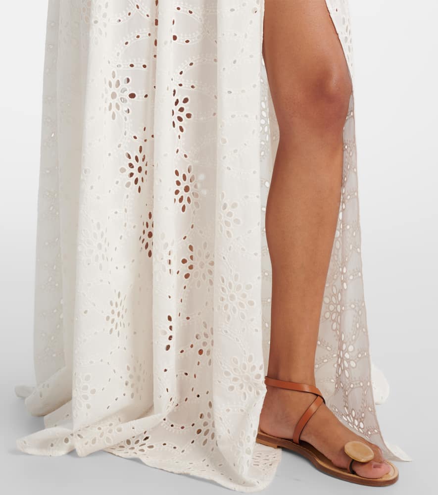 Alexandra Miro Serena broderie anglaise cotton maxi skirt