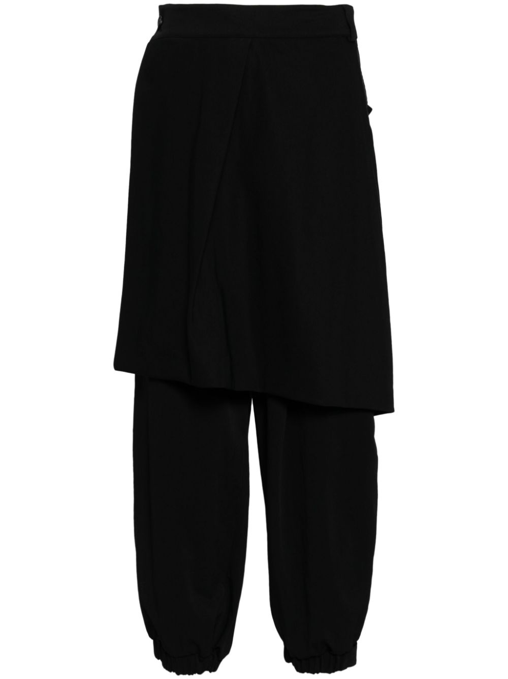 Layered cropped trousers - Black