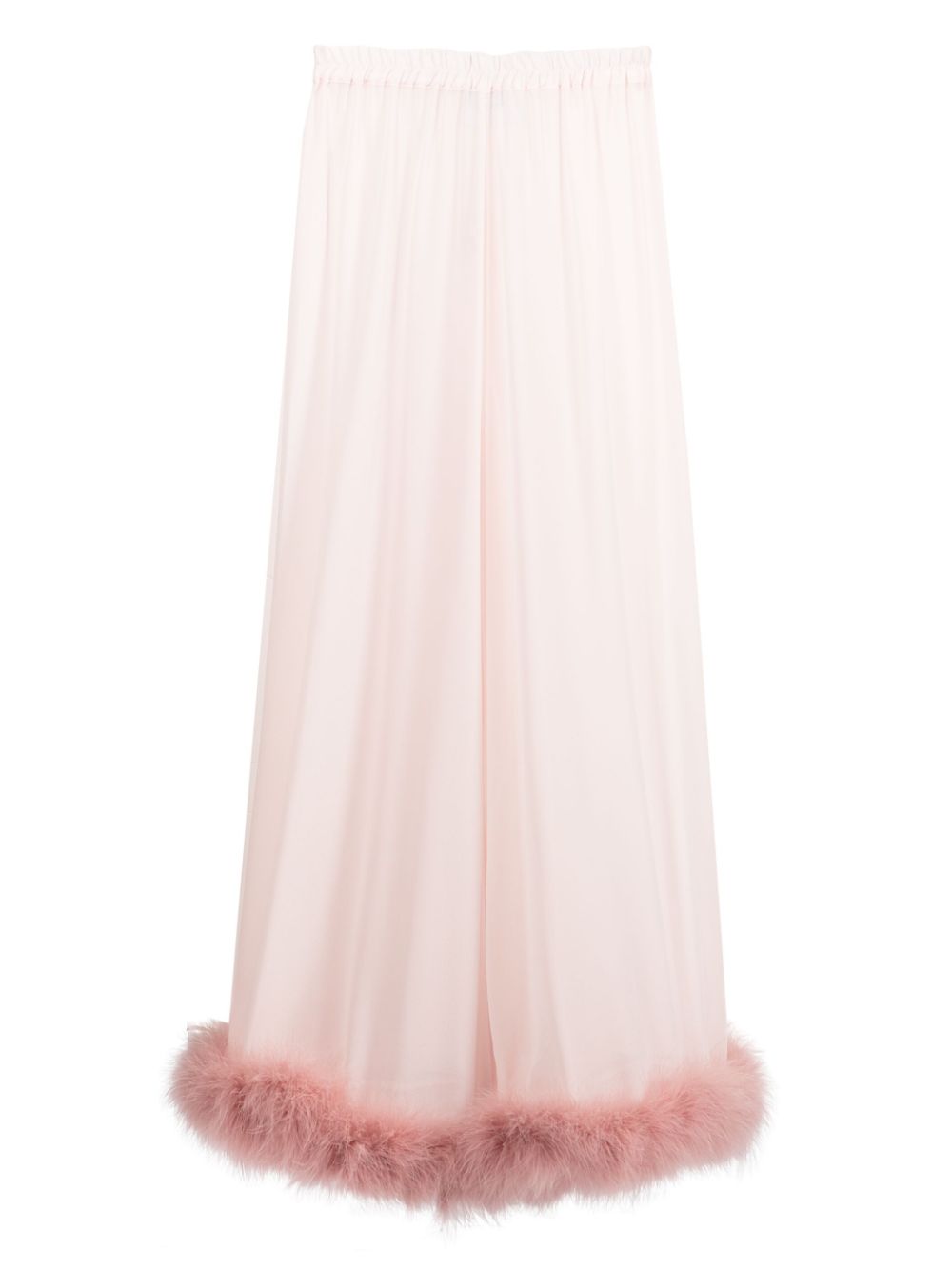 Feather-trim pyjama trousers - Pink