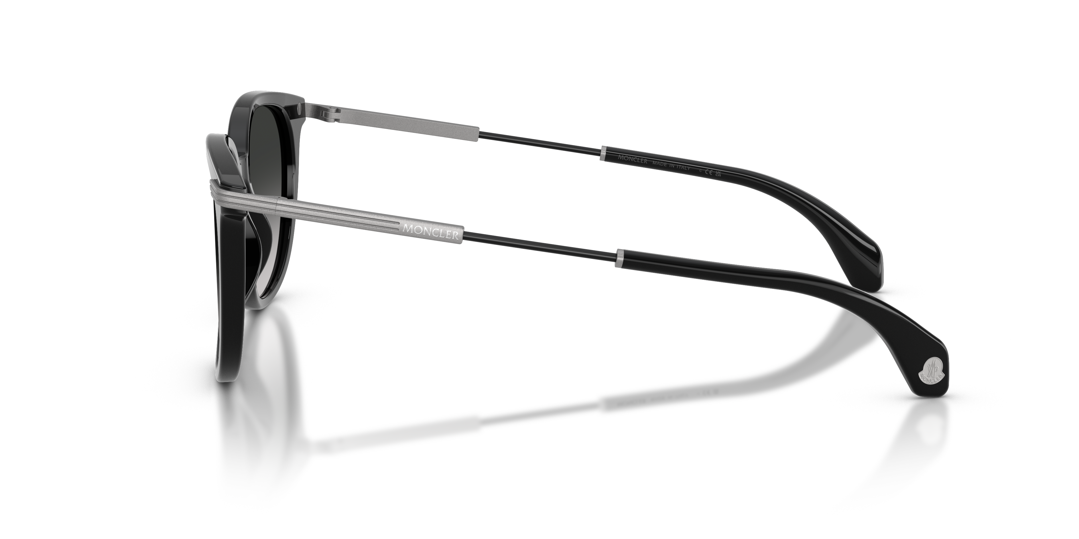 Moncler Unisex Moncler ME6013 KORRA 30013C Gafas de sol Acetato Negro Gris Redonda Normal Matizado
