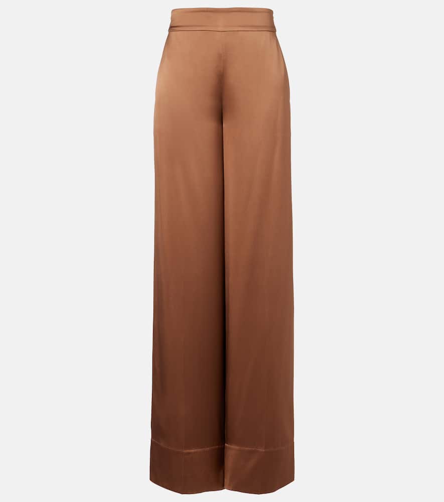 Dijon silk satin wide-leg pants