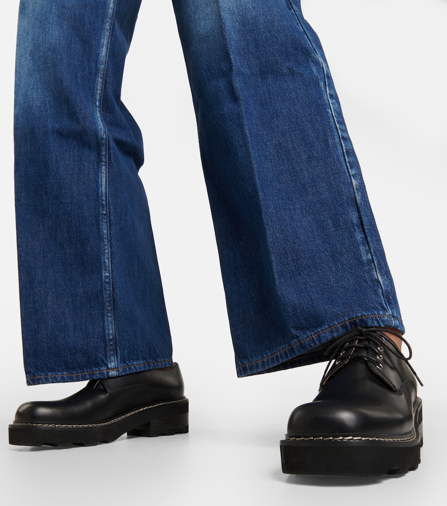 High-rise wide-leg cropped jeans