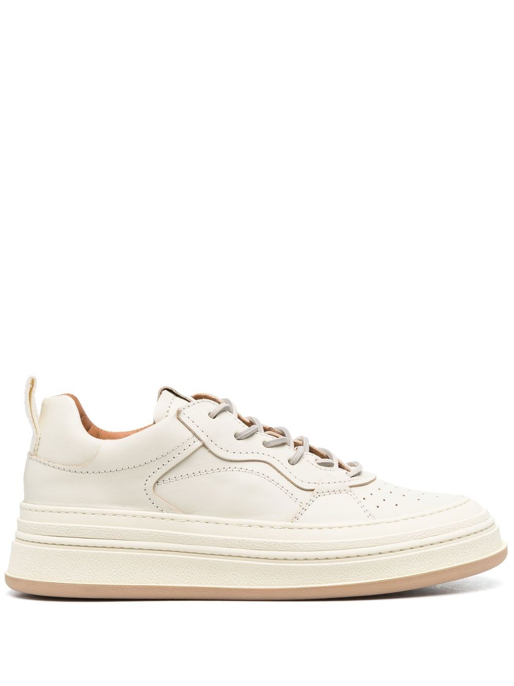 Leather low-top sneakers - Neutrals