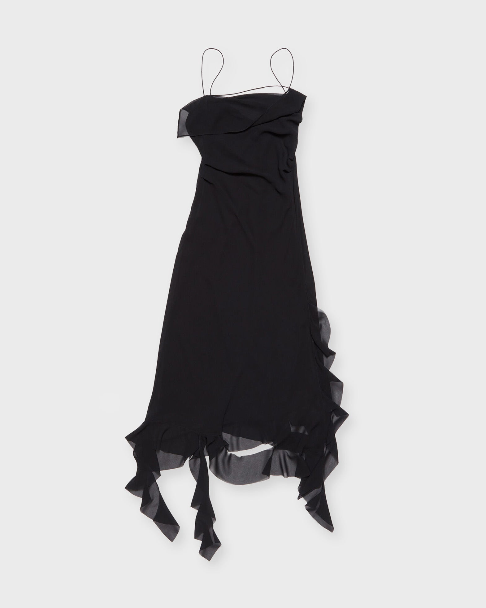 Acne Studios Dress Ruffle Strap Black