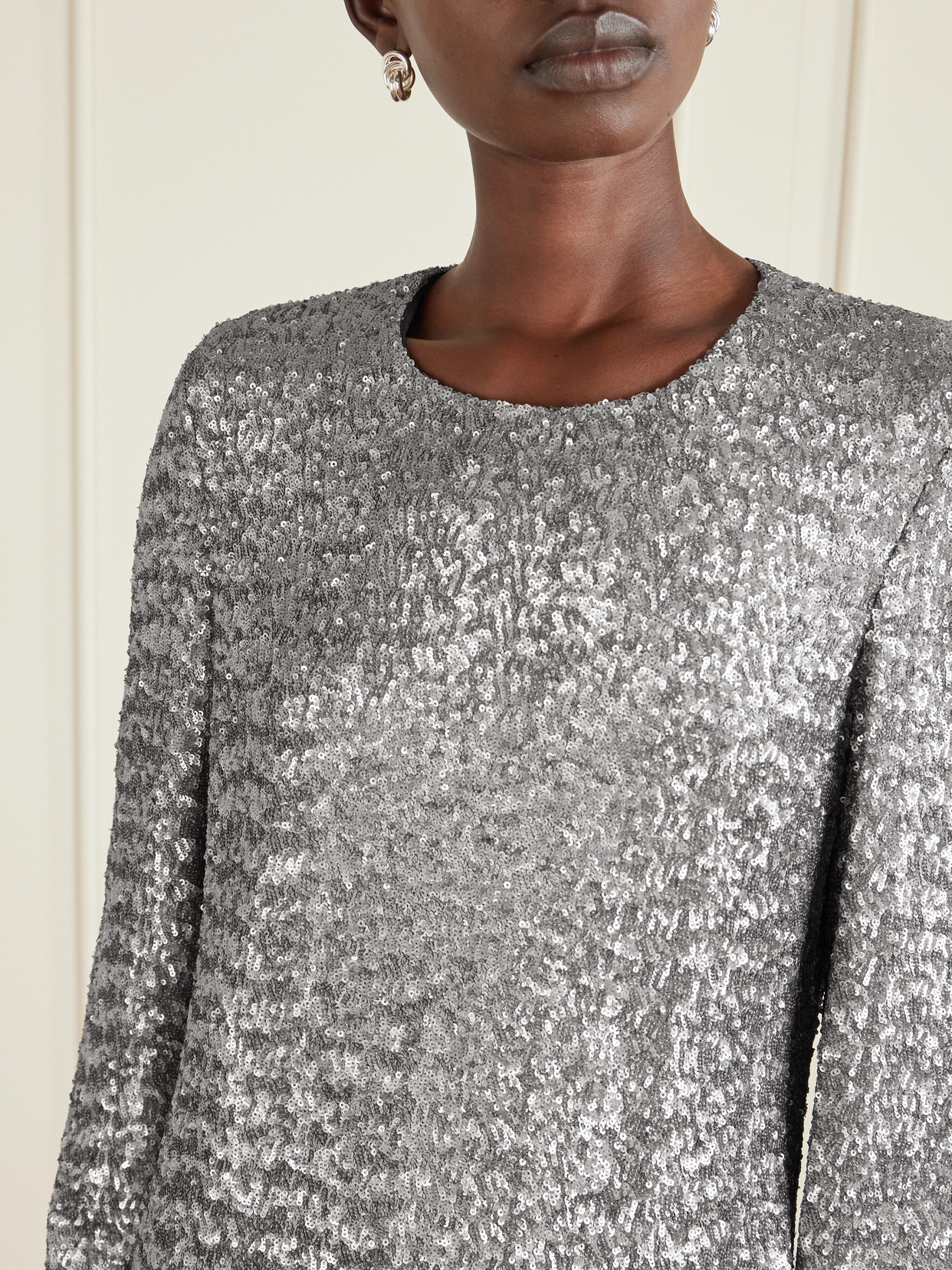 Layla Sequined Tulle Mini Dress - Metallic
