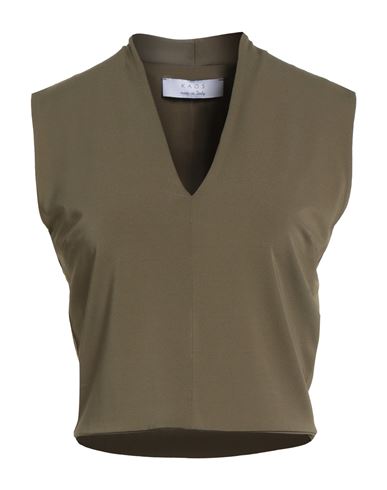 Kaos Woman Top Military green Size 8 Acetate, Polyamide, Elastane