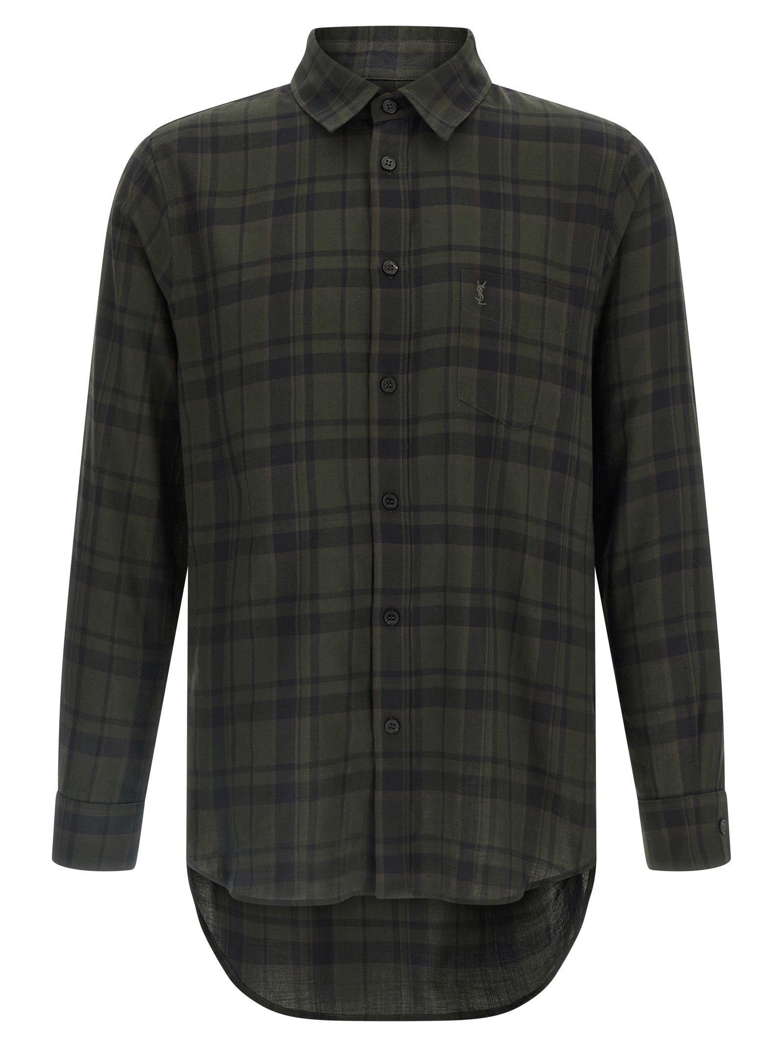 Checkered Cotton Shirt — Green