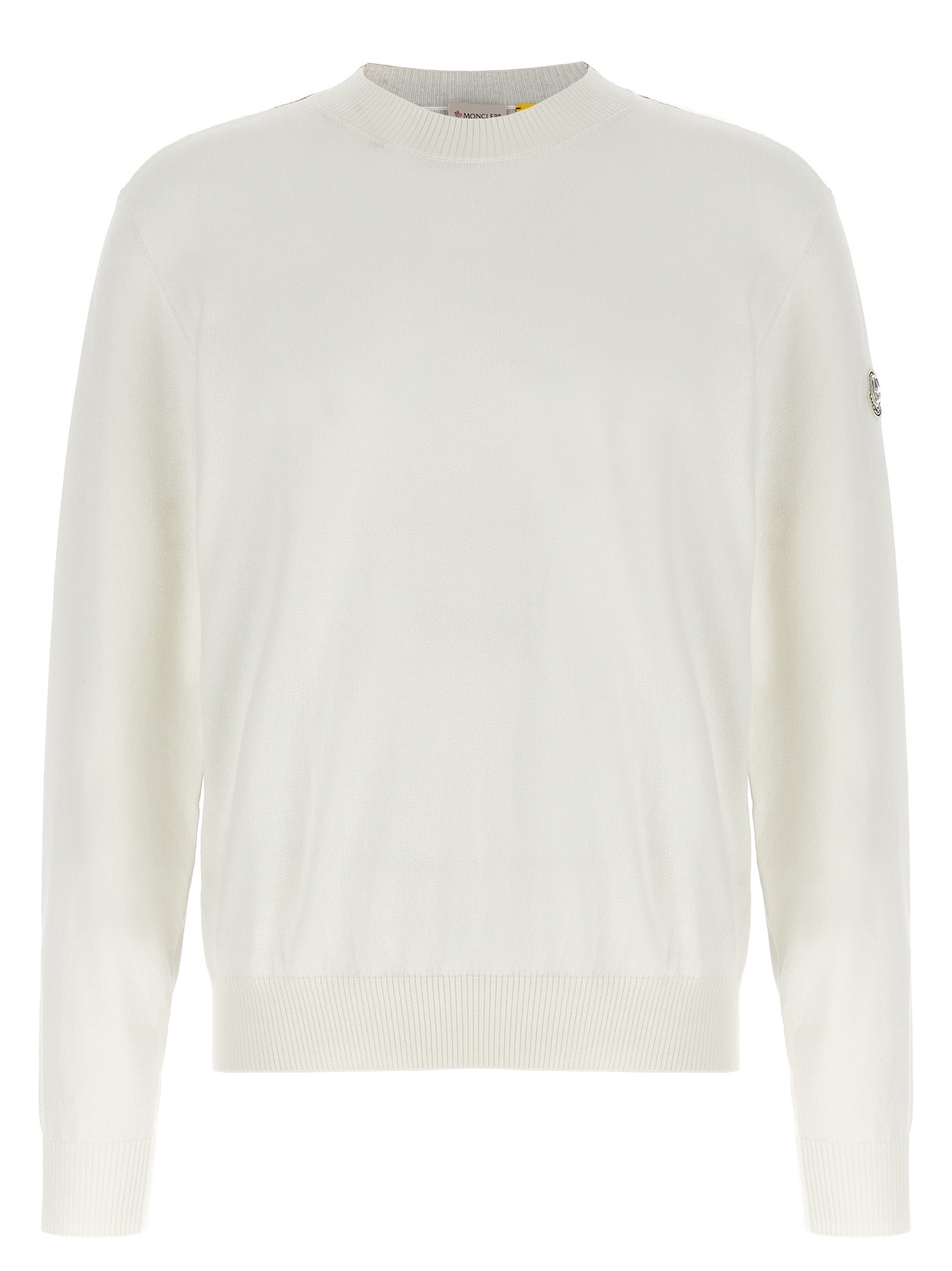Logo-Patch Cotton Sweater — White