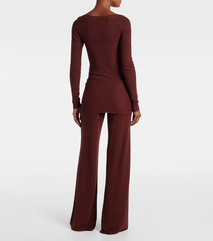 Silk-blend wide-leg pants
