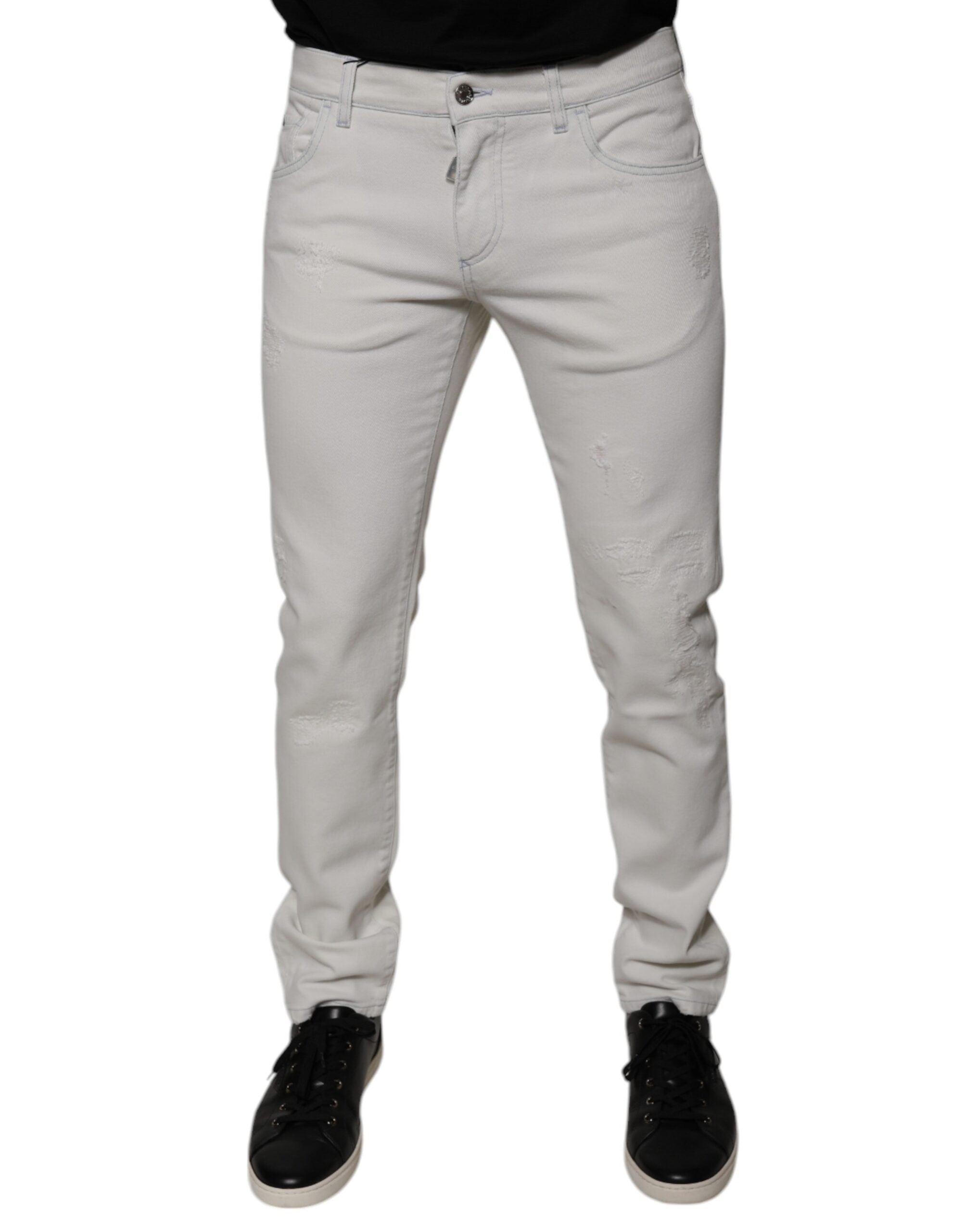 Stretch Cotton Skinny Jeans — White