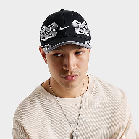 Club Structured OG Flame Strapback Hat in Black