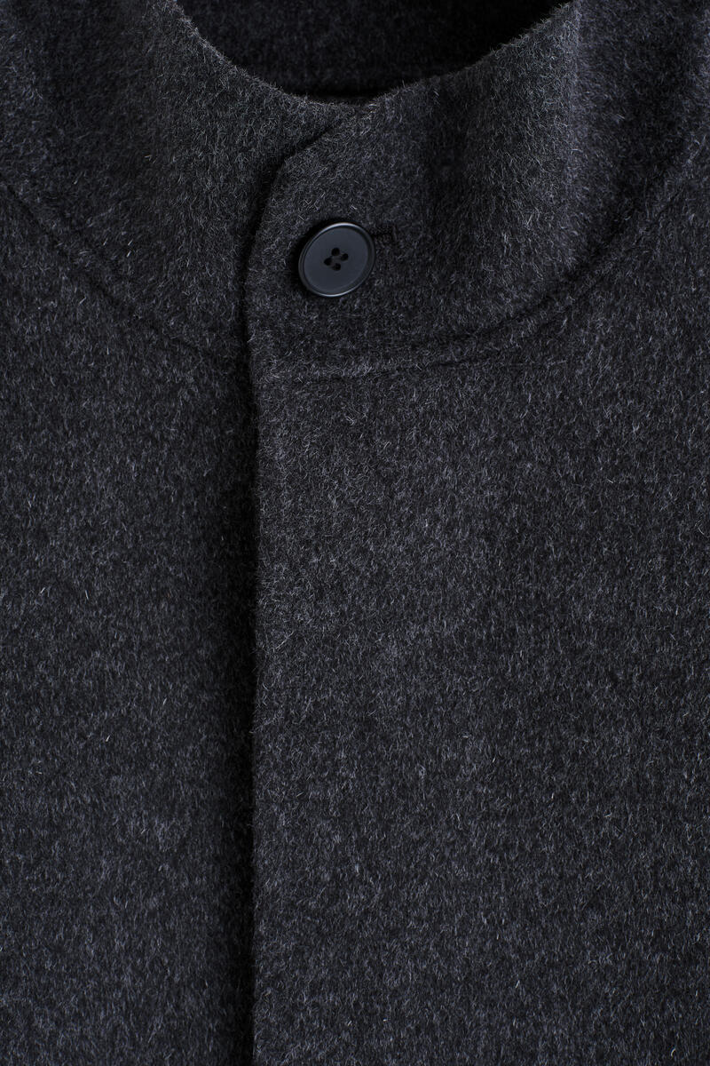 Double-Faced Wool Mock-Neck Jacket