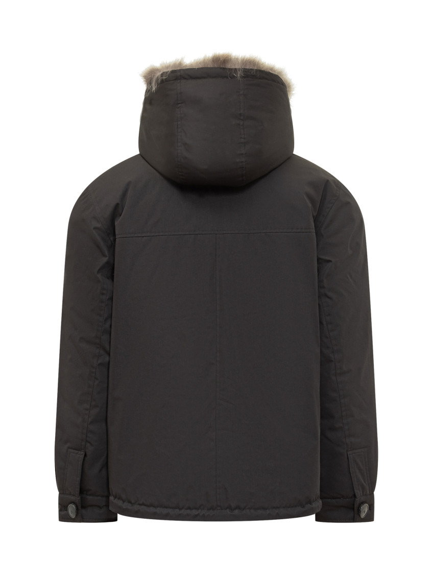 Black Solid Hood Jacket