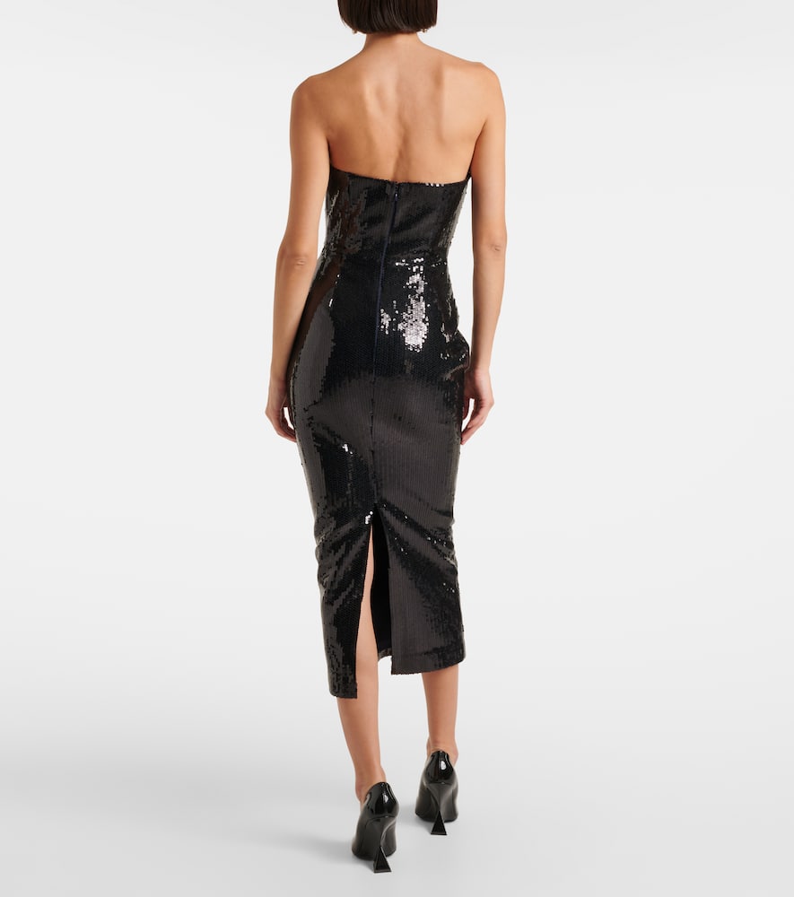 Alex Perry Draped satin bustier gown