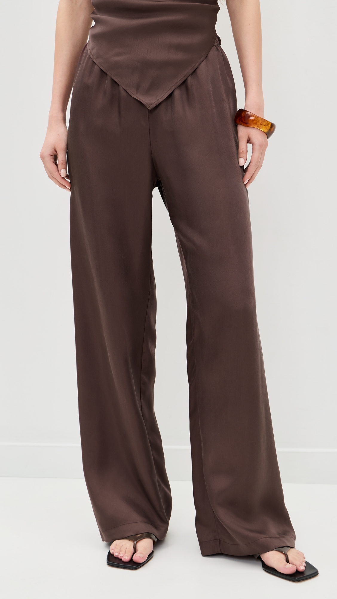 Fluid Twill Pants Chocolate