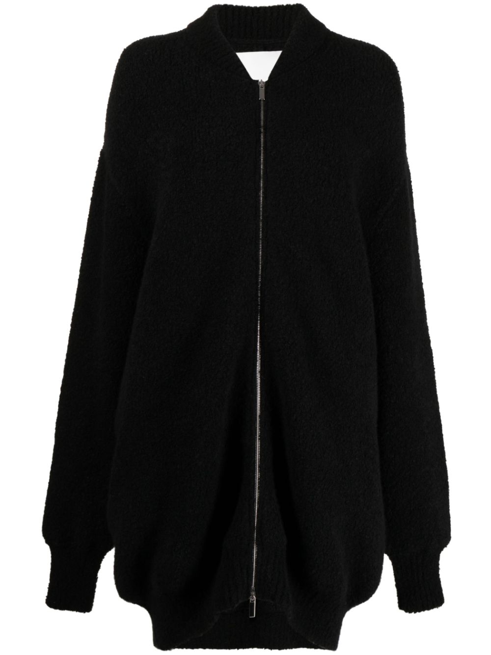 Knitted long-sleeved cardigan - Black