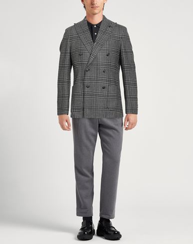 Man Blazer Grey Size 36 Virgin Wool, Silk, Linen, Elastane