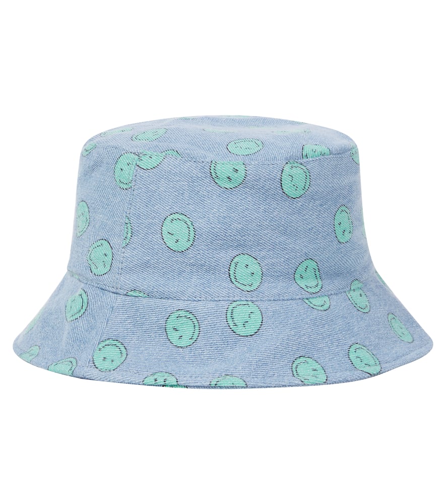 Smiley denim bucket hat